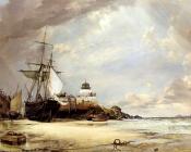 The Pier And bay Of St Ives Cornwall - 爱德华·威廉·库克